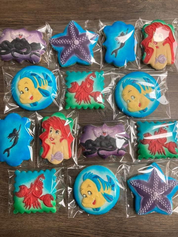 The Little Mermaid Royal Icing Sugar Cookies