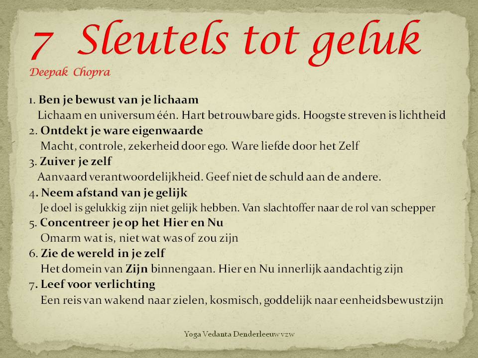 7 sleutels tot geluk