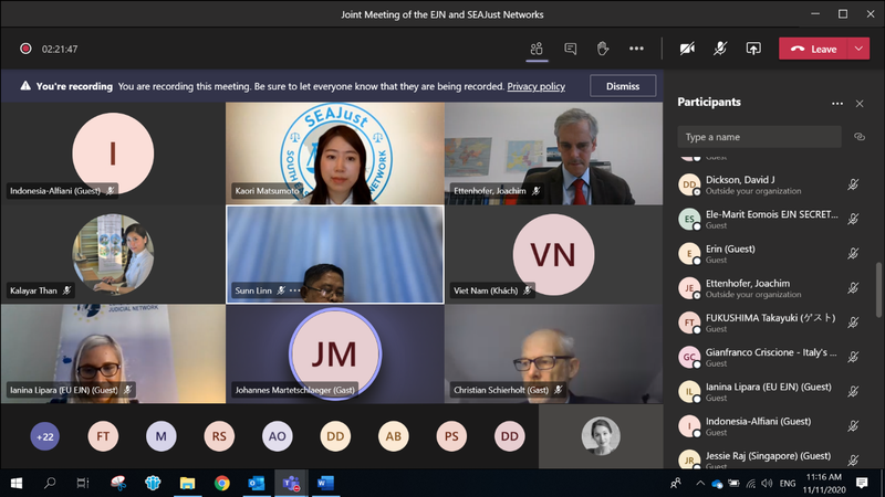 Joint EJN-SEAJust Meeting, 11 November 2020