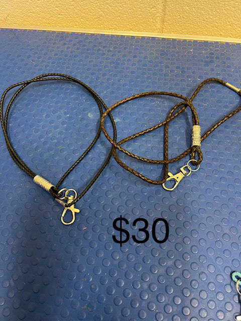 $30.00 Leather Lanyard with Accent Beads