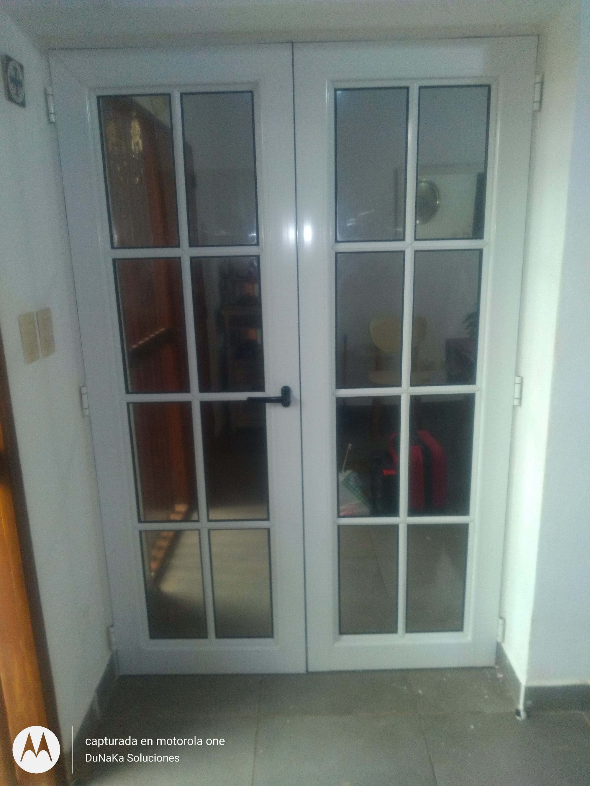 Puerta doble c/vidrio repartido