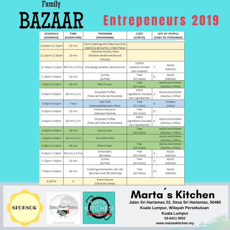 2019oct22 Family Bazaar - Martha´s Kitchen