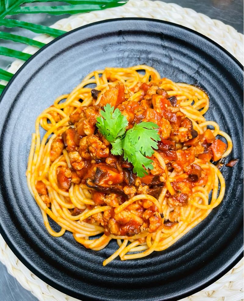 MS01 番茄蘑菇肉碎意大利面 Tomato Mushroom Minced Meat Spaghetti