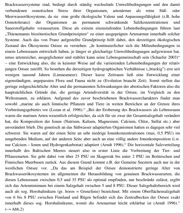 Artendiversität und Salinität