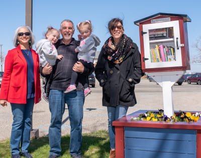Little Free Library kit installed at the Municipal Yacht Harbor.