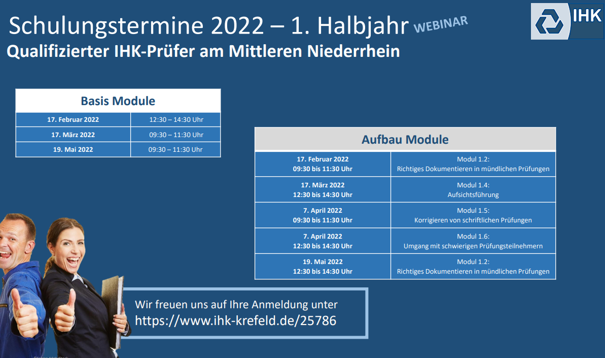 Qualifizierter IHK-Prüfer am Mittleren Niederrhein