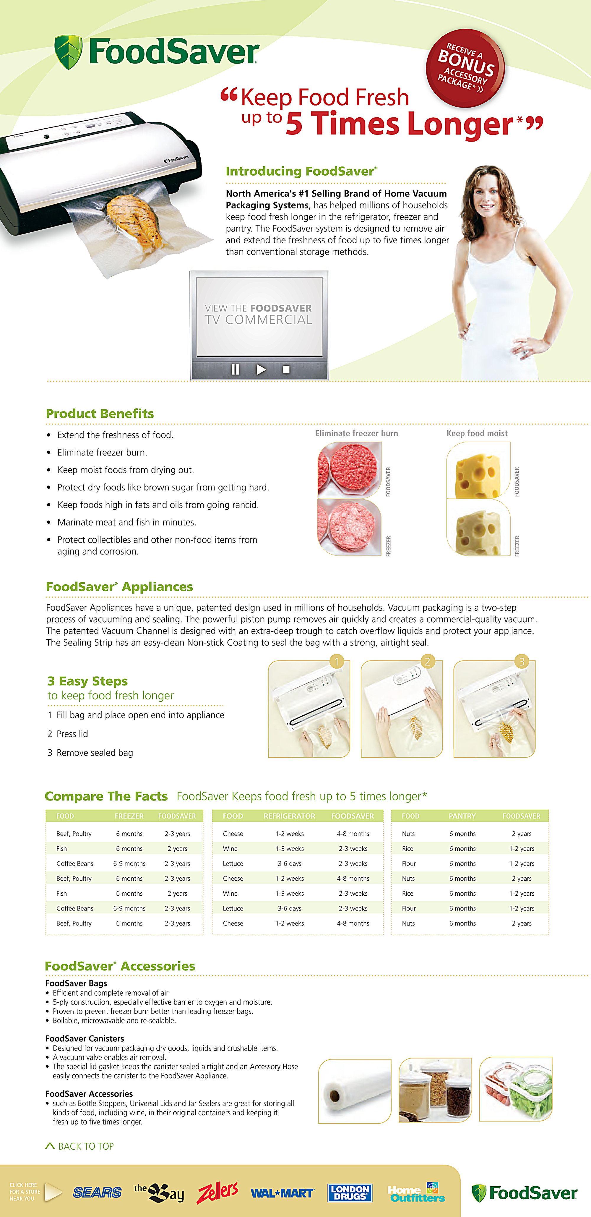 Keep Food Fresh up to 5-Times Longer
