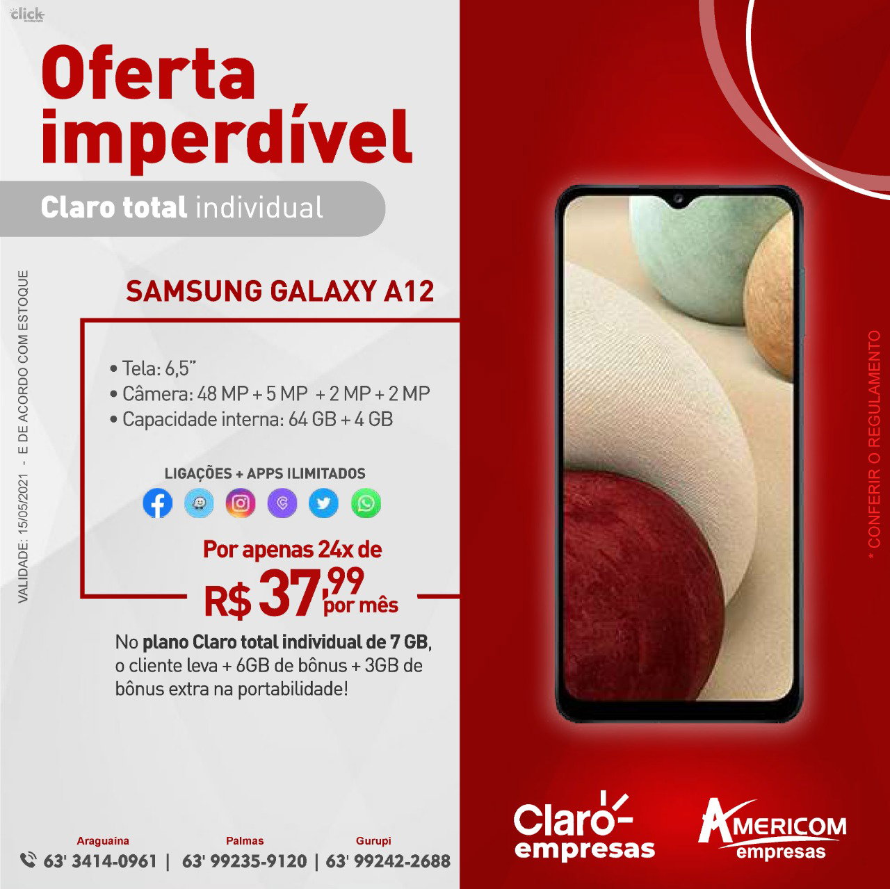 PROMOÇÃO DE MAIO ATÉ DIA 15/05