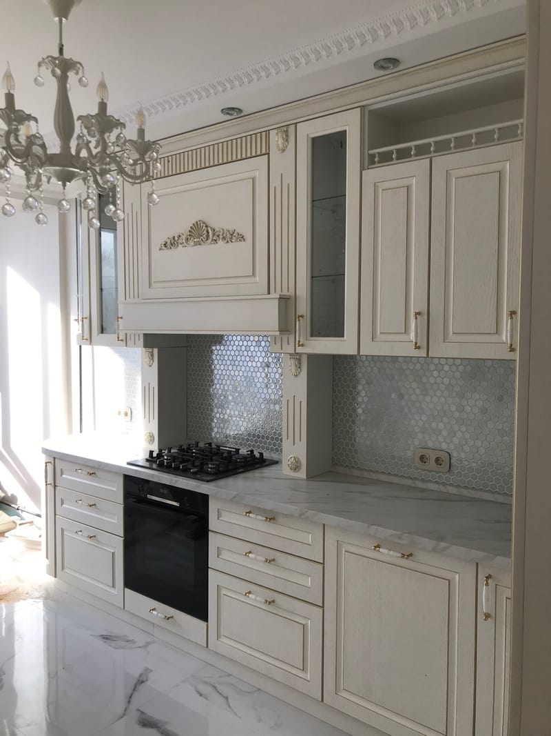 Крашенная кухня Фасады MDF шпон , Шкаф и Прихожая