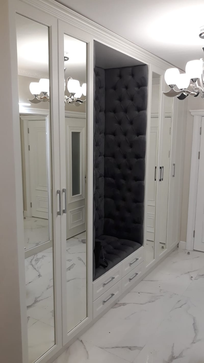 Крашенная кухня Фасады MDF шпон , Шкаф и Прихожая