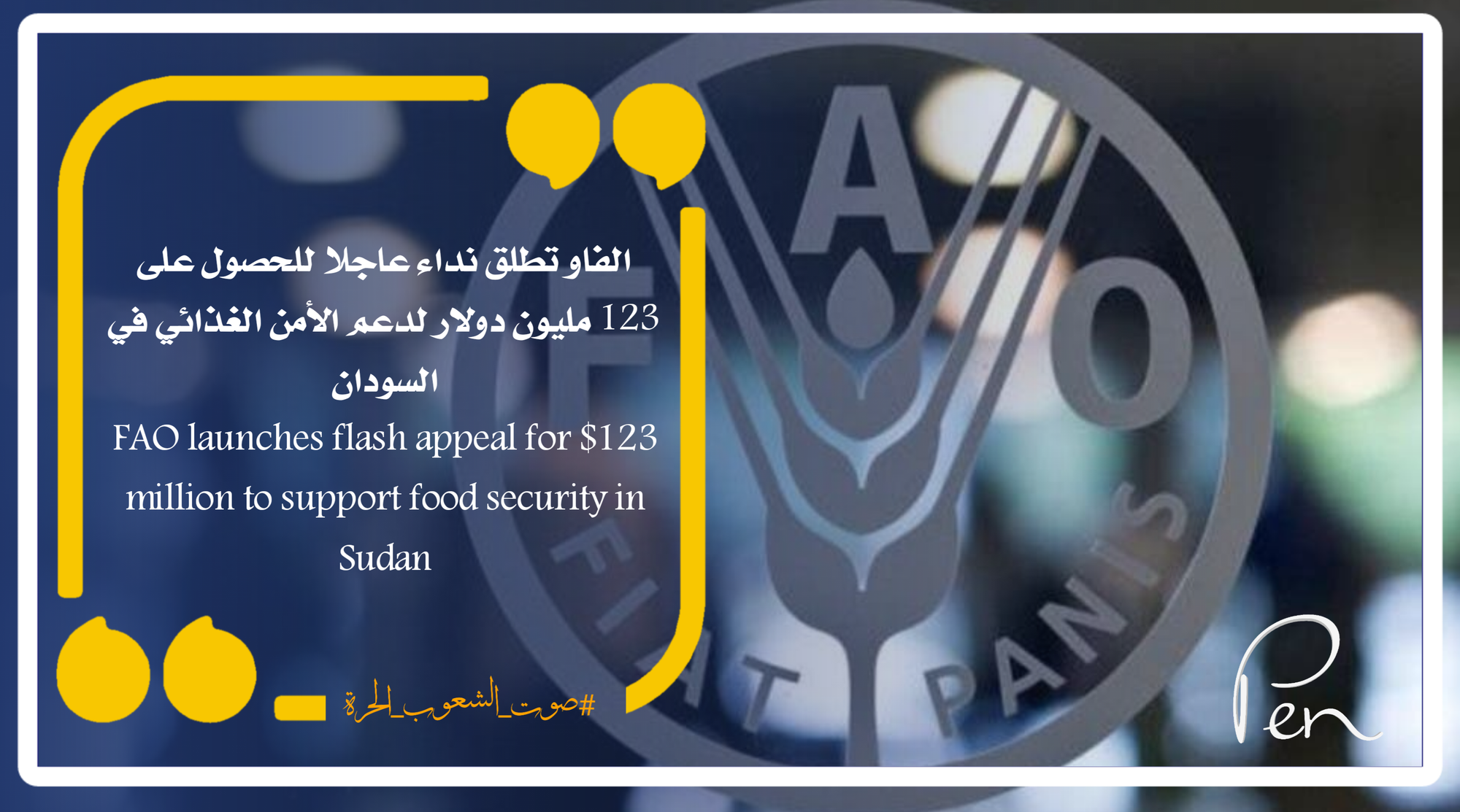 FAO launches flash appeal for $123 million to support food security in Sudan