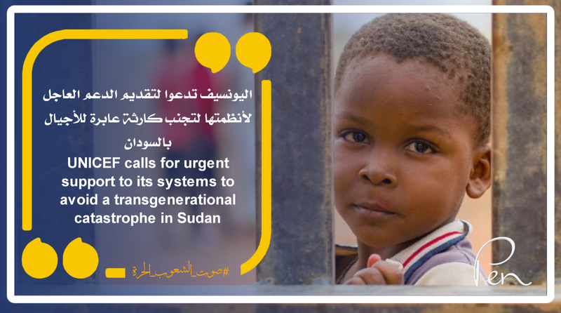 UNICEF calls for urgent support for its systems to avoid a trans-generational disaster in Sudan