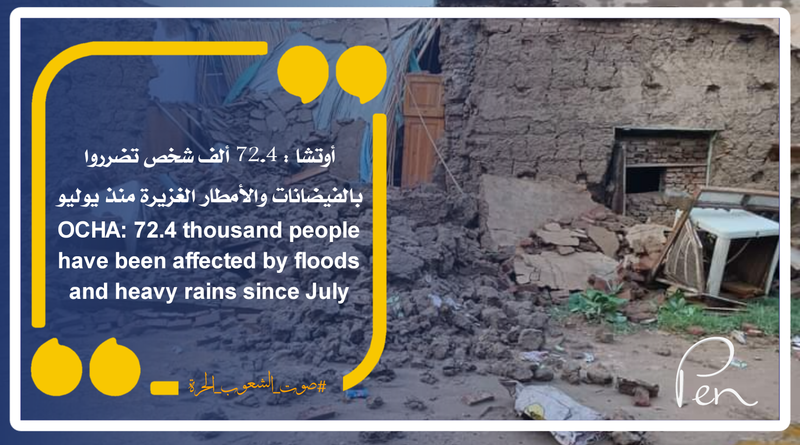 OCHA: 72.4 thousand people have been affected by floods and heavy rains since July