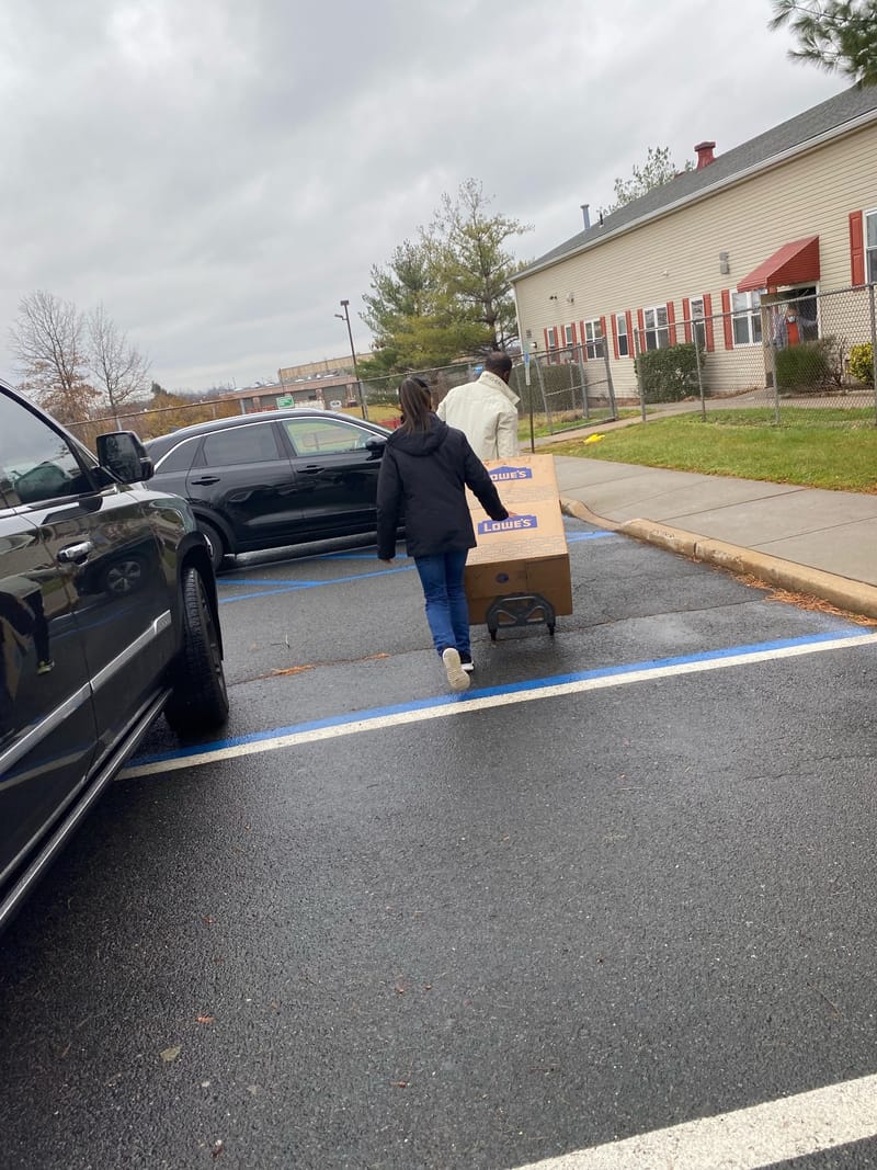 We are delivering a donating to Ozanam Family Shelter.