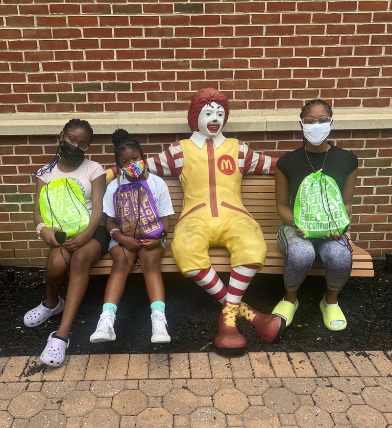 Dasia and Auntie Shean's Daycare Kids donate books and toys to Ronald McDonald House on 7/29/22.