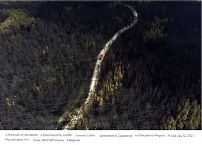 Aviones lanzan agua a incendios en Siberia