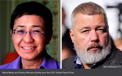 Premio Nobel de la paz para Maria Ressa and Dmitry Muratov
