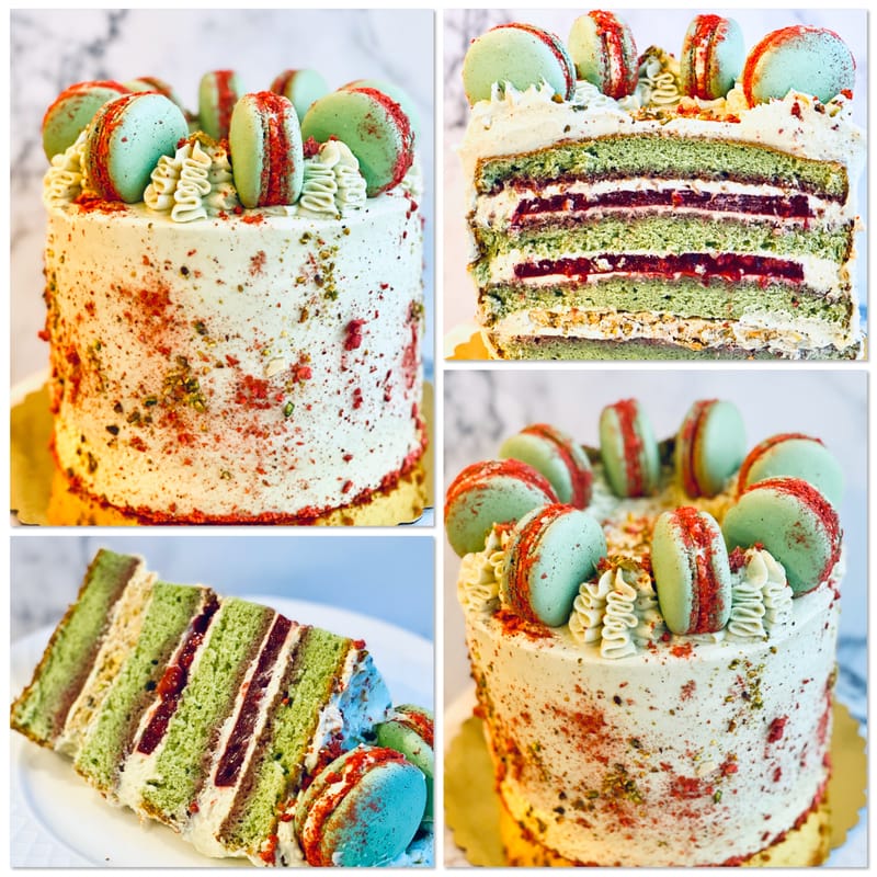 Pistachio & Raspberry Cake