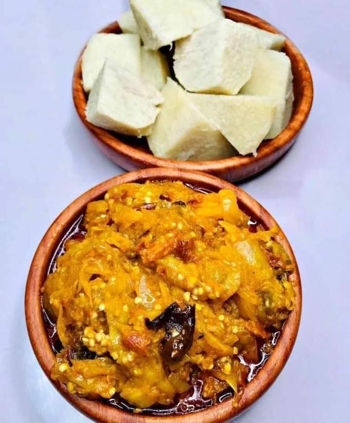 Iyan (yam and garden egg soup)