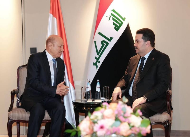 السوداني يلتقي الرئيس اليمني "رشاد العليمي"