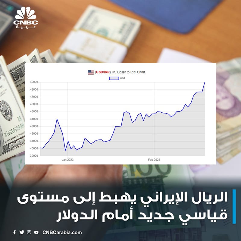 الريال_الإيراني يهبط إلى مستوى قياسي جديد أمام الدولار عند 501300 ريال بحسب موقع بونباست