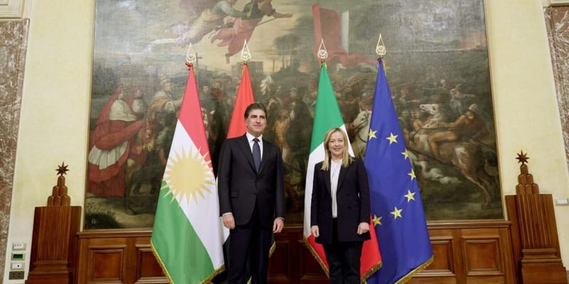 ميلوني تؤكد لبارزاني أهمية استقرار العلاقات مع العراق وإقليم كردستان