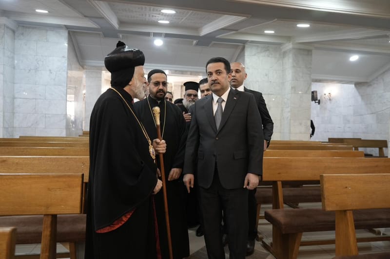 السوداني من إحدى كنائس برطلة: نرفض مبدأ الغلبة ولا بديل للدولة