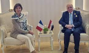 وزير الخارجيَّة يبحث مع نظيرته الفرنسيَّة خطوات انعقاد مؤتمر بغداد الثالث