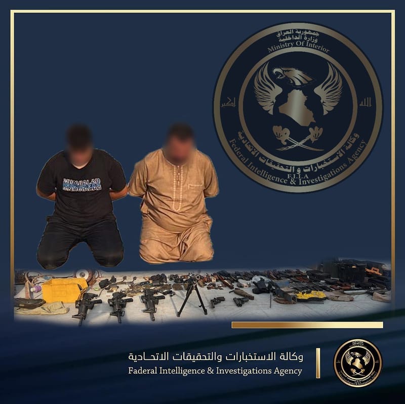 *يتاجرون في الاسلحة النارية ولديهم ورشة لتصليحها يديرها شخص من داخل احدى غرف منزله .. ومفارز وكالة الاستخبارات في بغداد تلقي القبض عليه وتضبط جميع الاسلحة والاعتدة المعدة للبيع .*