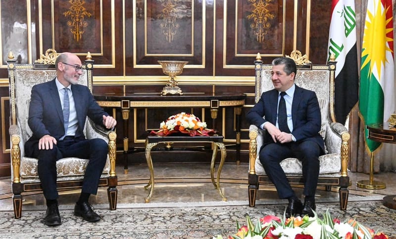 رئيس حكومة إقليم كوردستان يستقبل مدير الشرق الأوسط وآسيا لجمعية سانت إيجيديو
