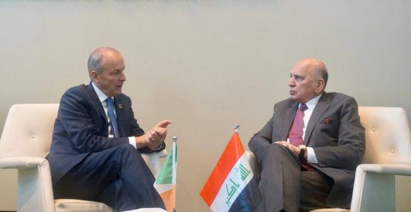 فؤاد حسين يبحث مع نظيره الإيرلندي العلاقات الثنائية وتطورات الأوضاع في المنطقة