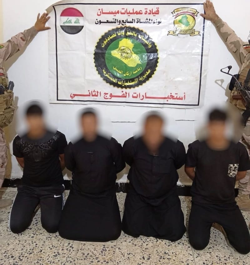 قيادة عمليات ميسان تُلقي القبض على (٨) مطلوبين وفق مواد قانونية مختلفة