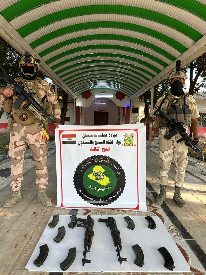 قيادة عمليات ميسان تُلقي القبض على (٦) مطلوبين وتصادر عددً من الأسلحة والأعتدة