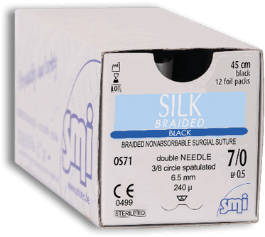 FIL DE SUTURE OPHTALMO 7/0-SOIE NON ABSORBABLE