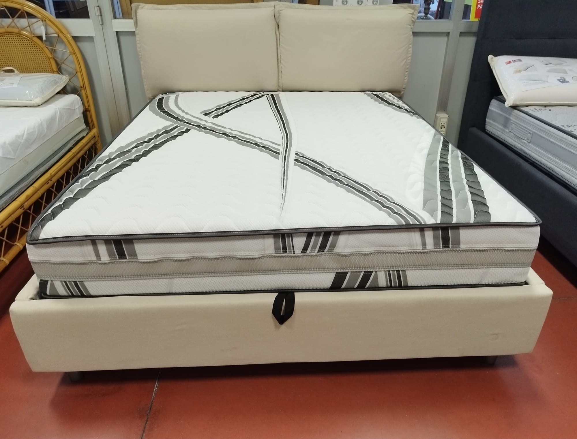 LETTO CONTENITORE MODELLO TESTIERA SFODERABILE