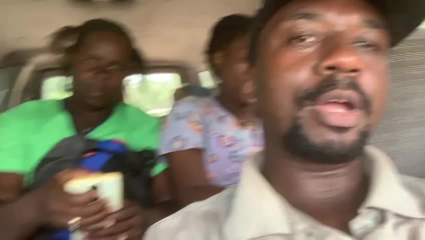 8/19/21 Dr., 2 nurses and Renaud on the road to Camp Perin bringing earthquake relief