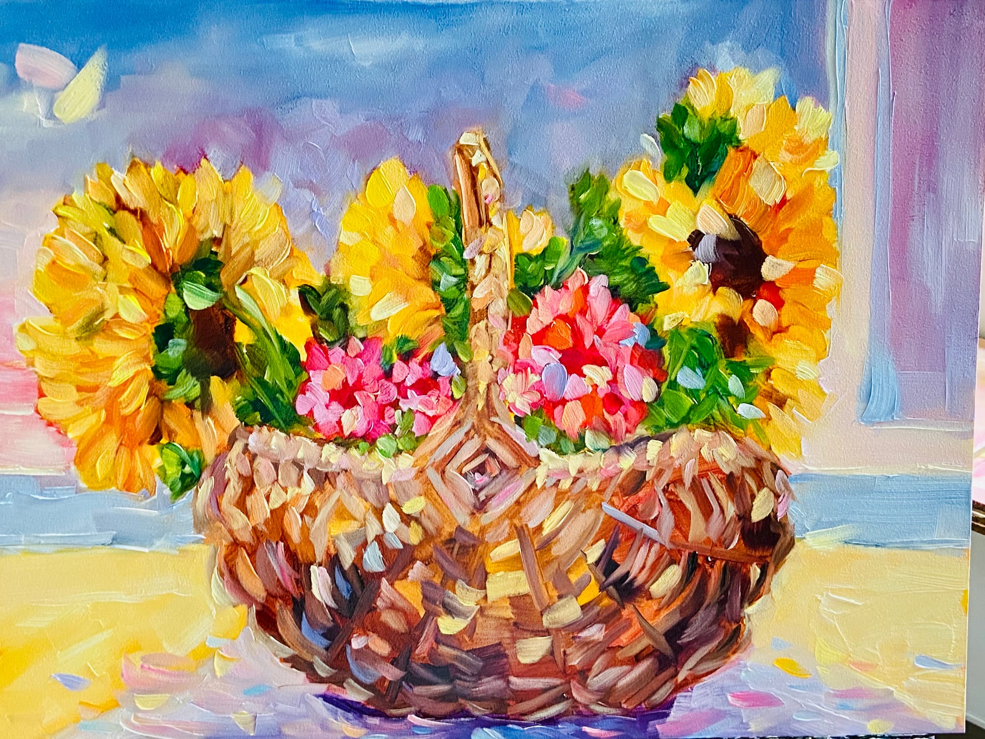 Sunflower basket