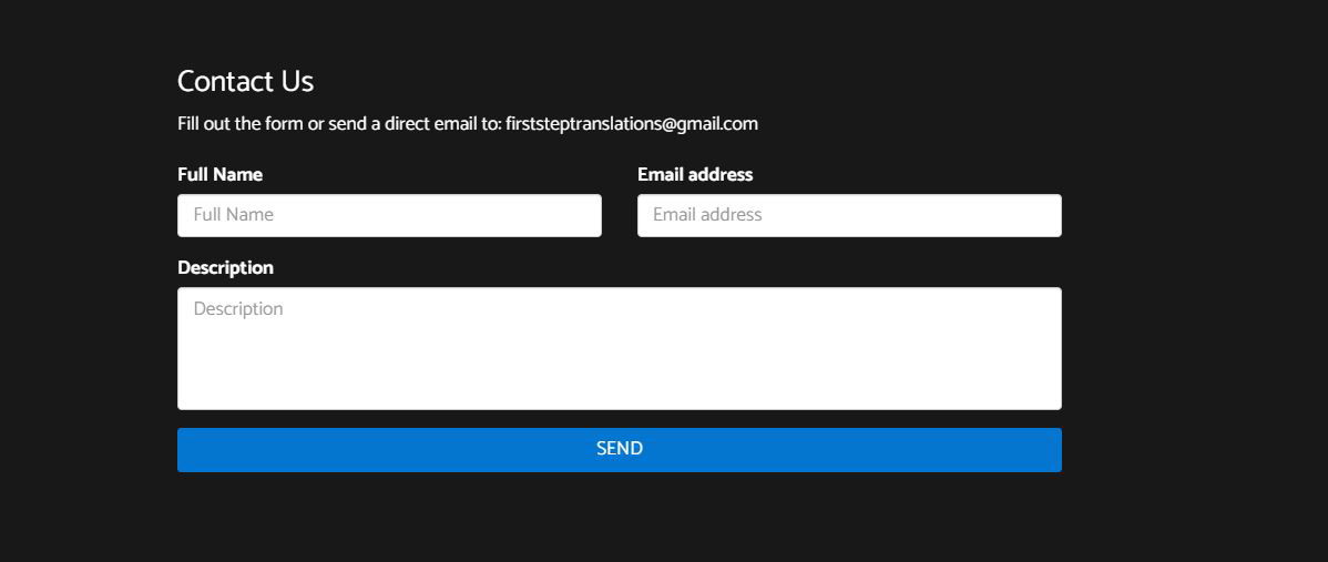 FIRST STEP TRANSLATIONS CORP. DESIGN 2