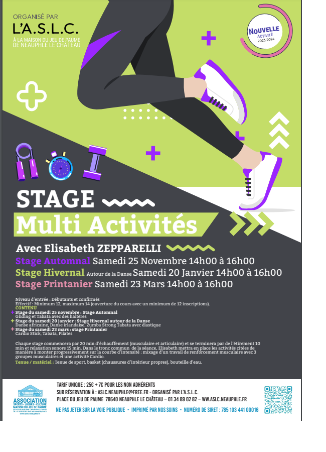 Samedi 20 janvier 14h-16h : stage hivernal autour de la danse