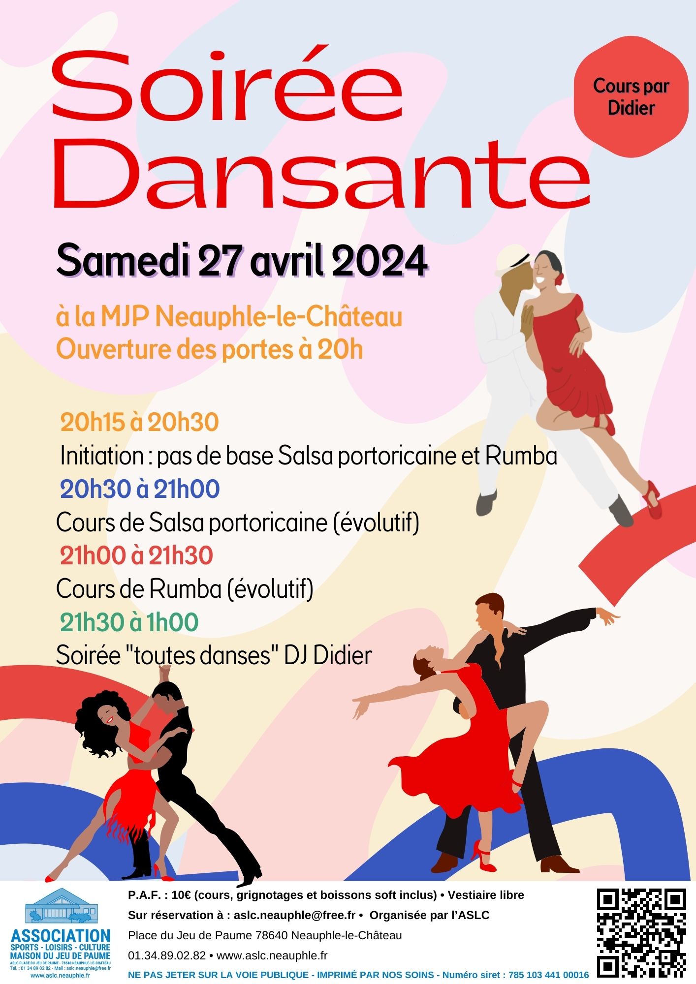 Samedi 27 avril 20h : Soirée dansante