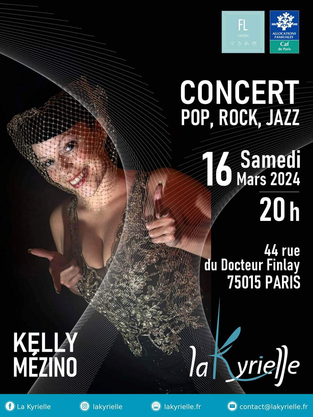 Samedi 16 mars à 20h Concert - Kelly Mézino