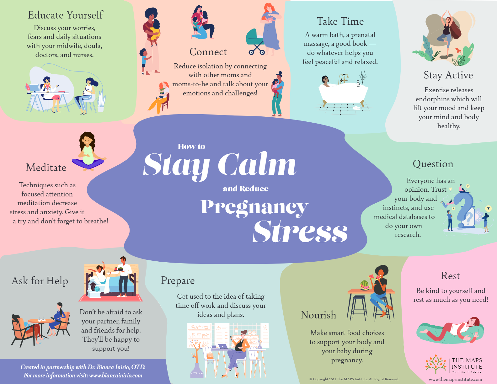 What Research is Revealing About Stress During Pregnancy and 10 Ways to Keep Your Brain and Body Calm by Dr. Bianca Inirio, OTD.