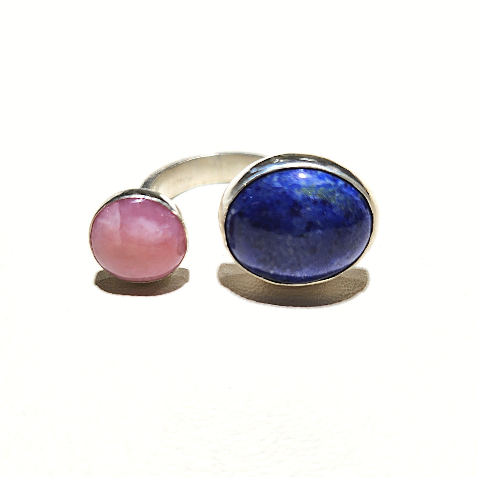 Lapis Lazuli & Peru Pink Bubble ring