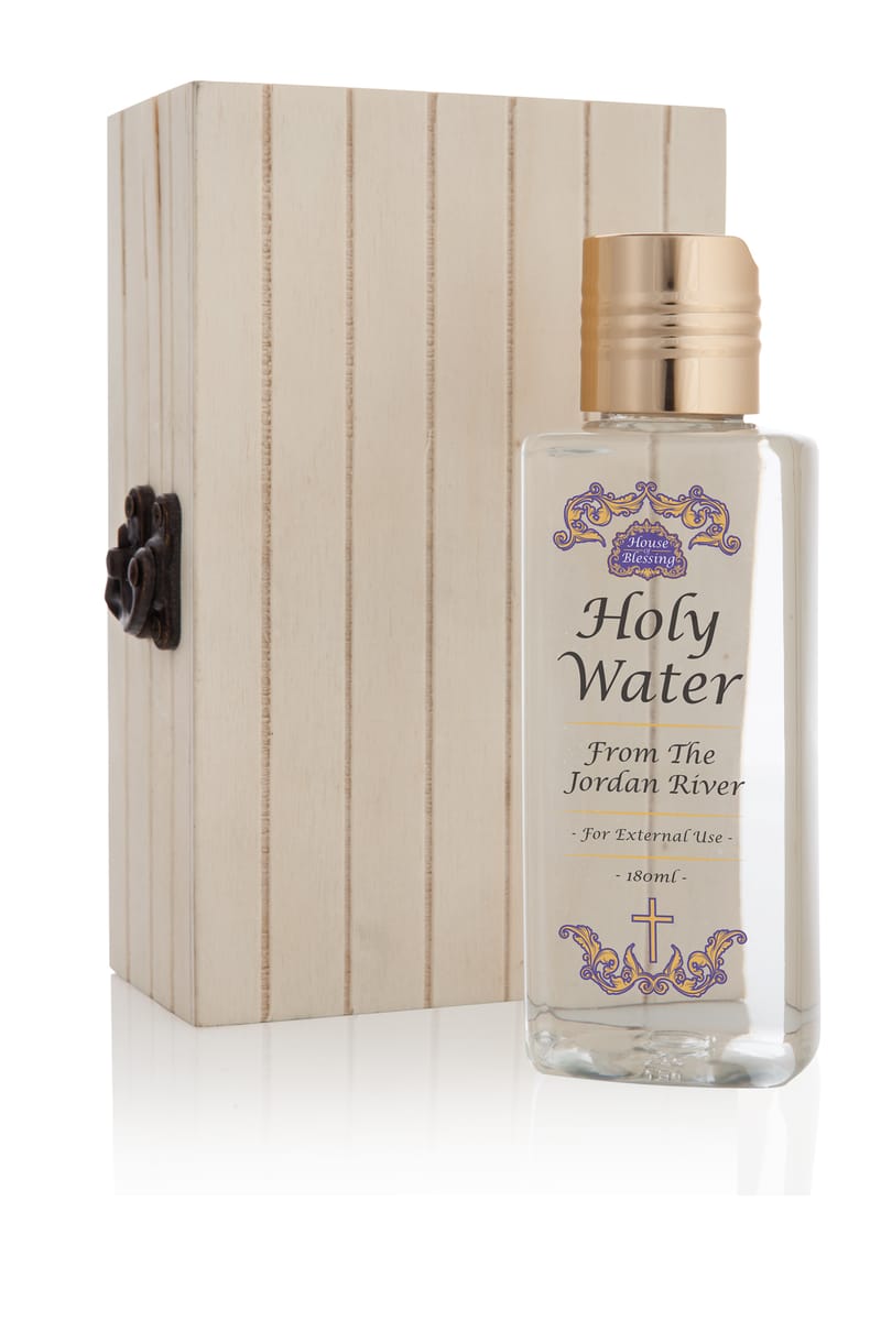 Holy Water From The Jordan River 180ml in a Wooden box