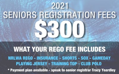 Seniors Rego fees for 2021