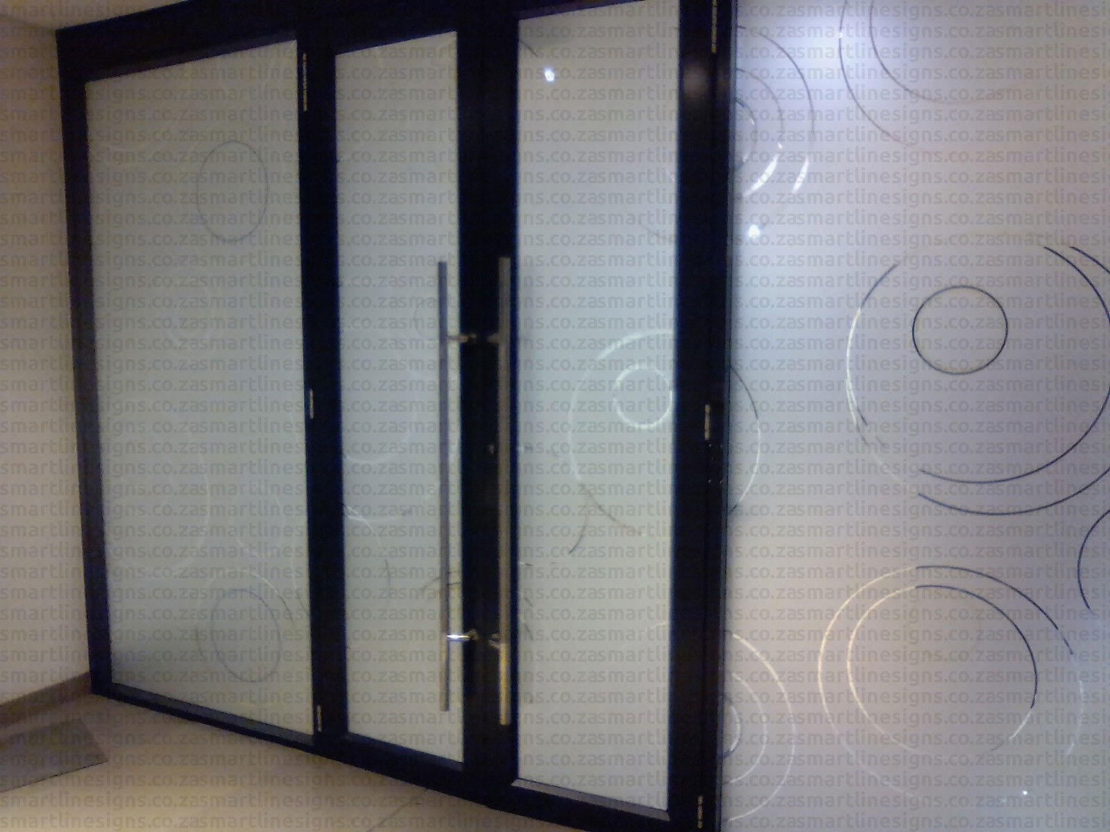 Frosted design on office doors