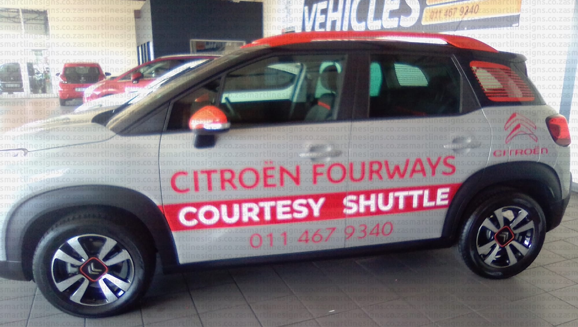 Vehicle Signage on Courtesy Shuttle