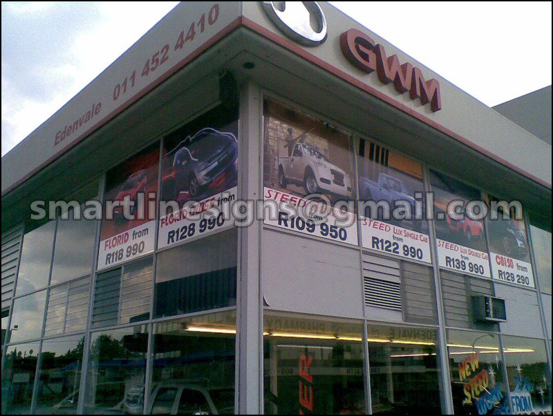 Printed Graphics on Car Dealership Windows