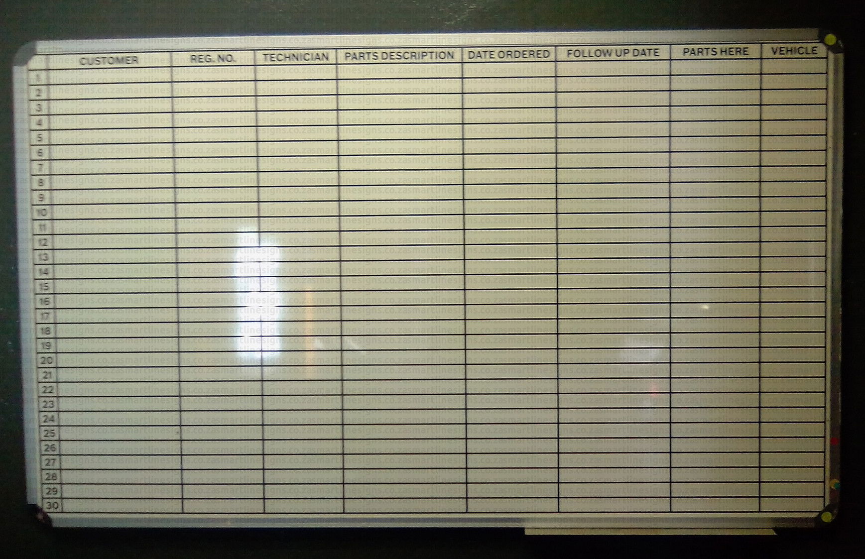 Customised Whiteboard Striping