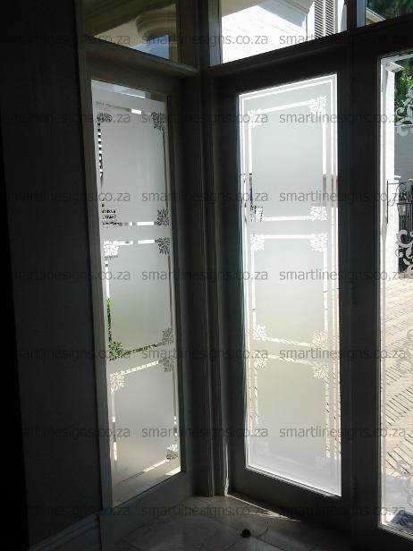 Frosted design on entrance